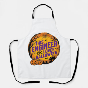 Ingenieur liebt Halloween Vintage-Kürbis-Design_1 Schürze