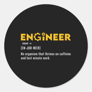 Ingenieur Noun Definition Engineering Computer Civ Runder Aufkleber