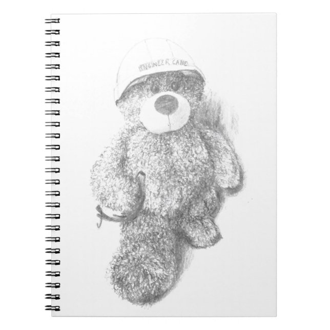 Ingenieur-Teddybär-Skizze Notizblock (Vorderseite)