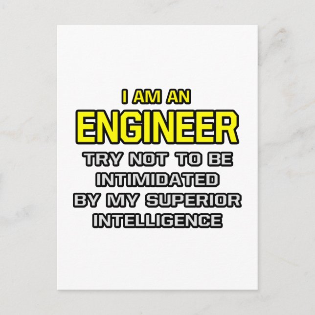 Ingenieur... Überlegene Intelligenz Postkarte (Vorderseite)