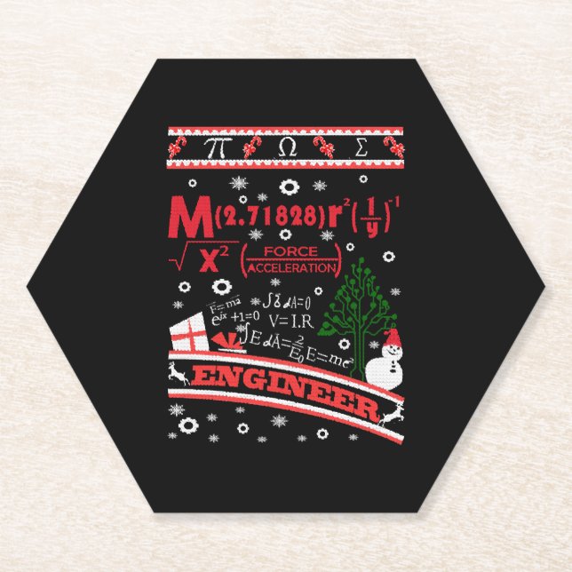 Ingenieur - Ugly Christmas Sweater Untersetzer (Vorderseite)