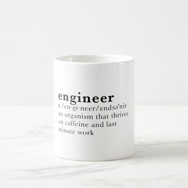Ingenieur - Wörterbuchdefinition Tasse (Mittel)