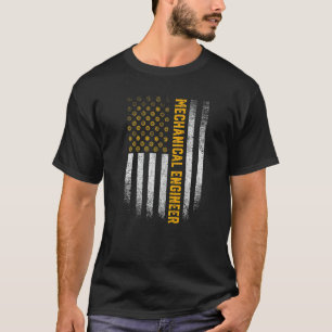 Ingenieur Zahnrad USA-Flagge Maschinenbauingenieur T-Shirt