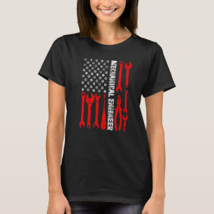 Ingenieur Zahnrad USA-Flagge Maschinenbauingenieur T-Shirt
