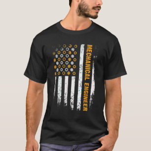 Ingenieur Zahnrad USA-Flagge Mechanischer Ingenieu T-Shirt