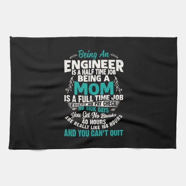 Ingenieurkunst als Ingenieur-Mama Geschirrtuch (Horizontal)