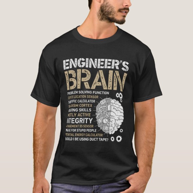 Ingenieur's Brain Funny Process Engineer Men Motor T-Shirt (Vorderseite)