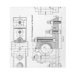 Ingenieurtechnik-Blueprint-Maschinerie Vintage Notizblock