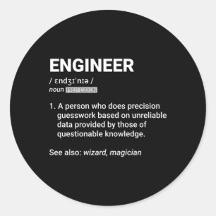 Ingenieurwesen Definition Geeky Engineering Runder Aufkleber