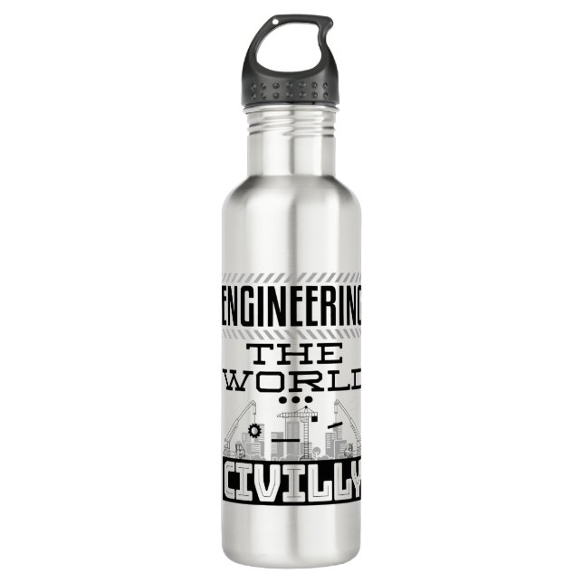Ingenieurwesen Die Welt Cooler Ziviler Ingenieur Edelstahlflasche (Vorderseite)