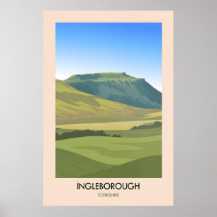 Ingleborough Yorkshire Dales Reiseplakat Poster