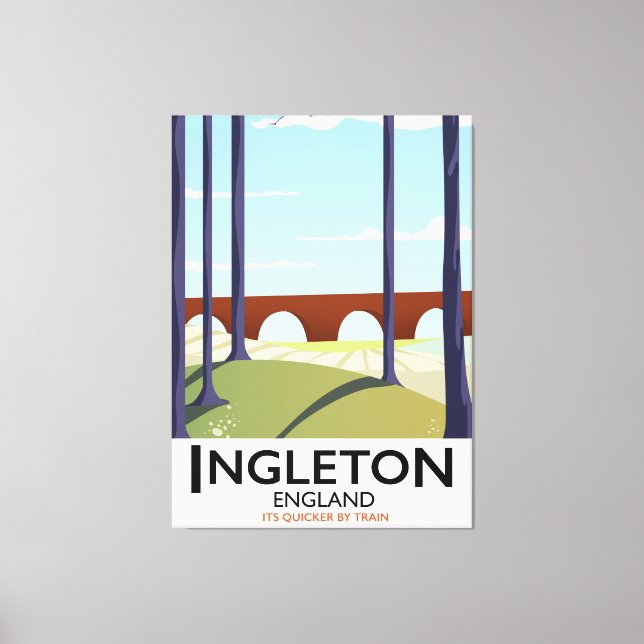 Ingleton England - Zugschiff Leinwanddruck (Vorderseite)