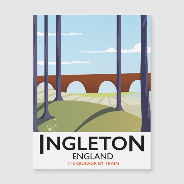 Ingleton England - Zugschiff Magnetkarte (Vorderseite)