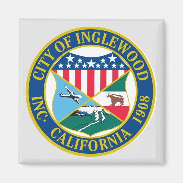 Inglewood California City Siegel Magnet (Vorne)