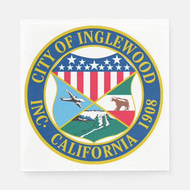 Inglewood California City Siegel Serviette (Vorderseite)