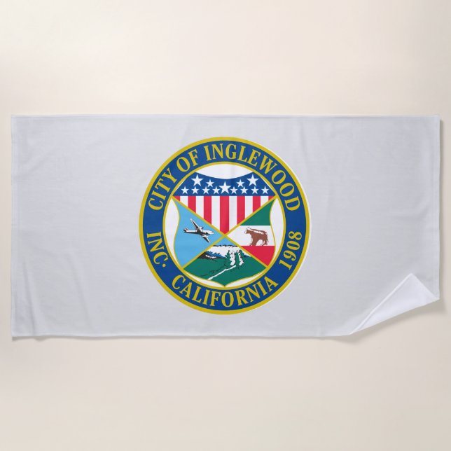 Inglewood California City Siegel Strandtuch (Vorderseite)