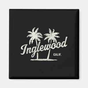 Inglewood California Vintag 70er Palm Trees Graphi Magnet
