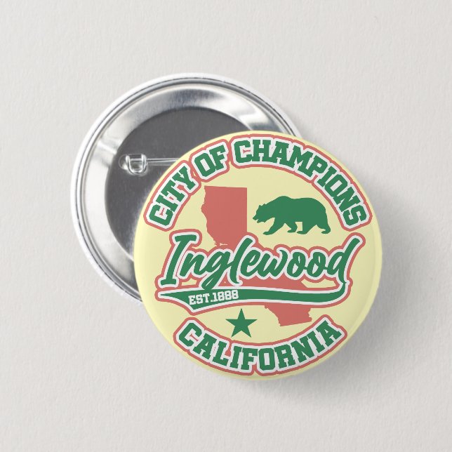 Inglewood, Kalifornien Button (Vorne & Hinten)