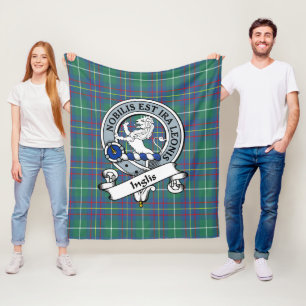 Inglis Ancient Clan Badge Tartan Karo Fleecedecke