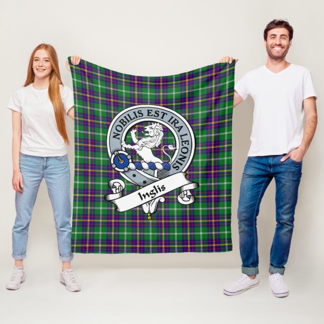 Inglis Clan Abzeichen Tartan Kariert Fleecedecke (Beispiel)