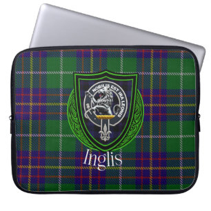 Inglis-Schottischer-Clan-Tartan und -Wappen Laptopschutzhülle