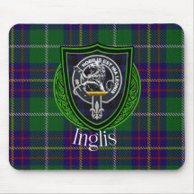 Inglis schottischer Clan-Tartan und -Wappen 