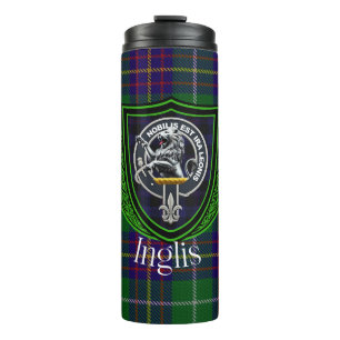 Inglis-Schottischer-Clan-Tartan und -Wappen Thermosbecher