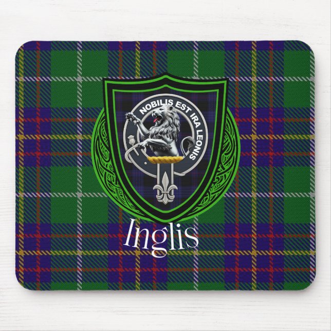 Inglis Scottish Clan Tartan and Crest  Mousepad (Vorne)