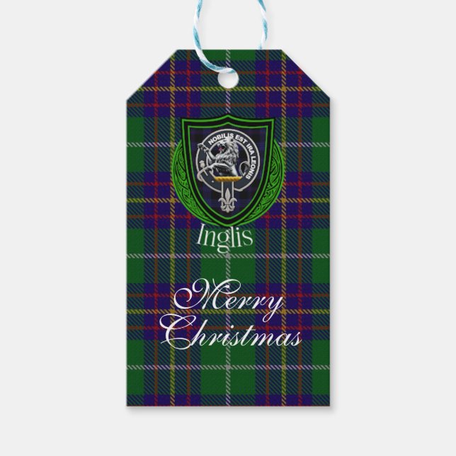 Inglis Scottish Clan Tartan & Crest Geschenkanhänger (Vorderseite)
