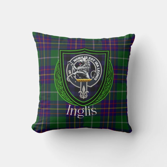 Inglis Scottish Clan Tartan & Crest Kissen (Vorderseite)