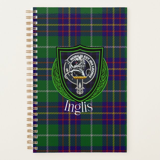Inglis Scottish Clan Tartan & Crest Planer (Vorderseite)