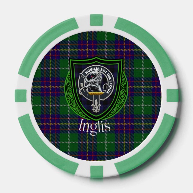 Inglis Scottish Clan Tartan & Crest Pokerchips (Vorderseite)