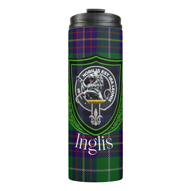Inglis Scottish Clan Tartan & Crest Thermosbecher (Vorderseite)