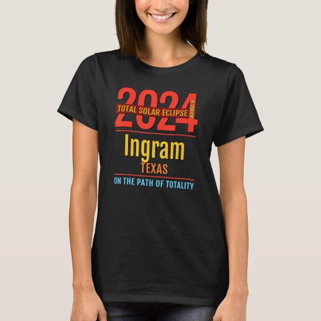 Ingram Texas TX Total Solar Eclipse 2024 4 T-Shirt (Vorderseite)