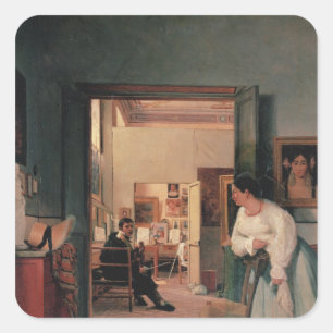 Ingres Studio in Rom Quadratischer Aufkleber