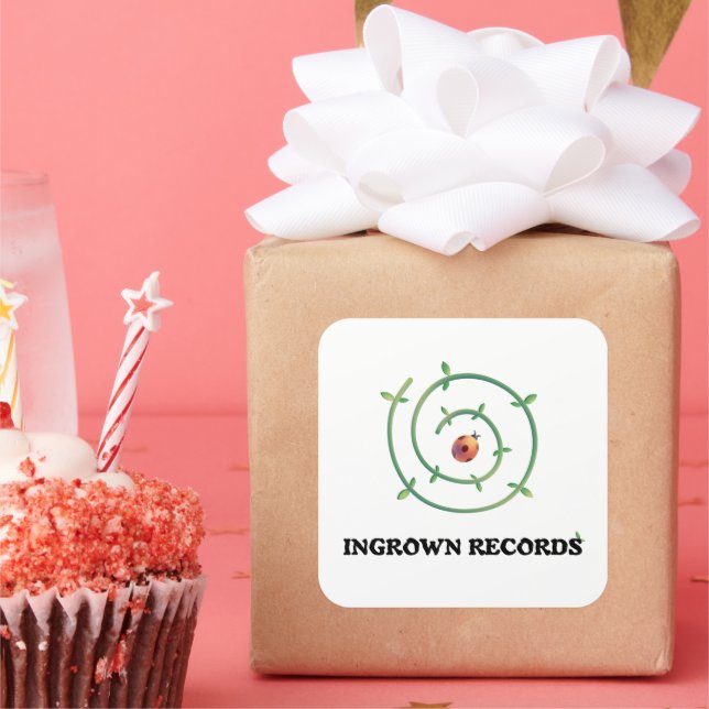 Ingrown Records Marienkäfer Aufkleber Weiß (Party)
