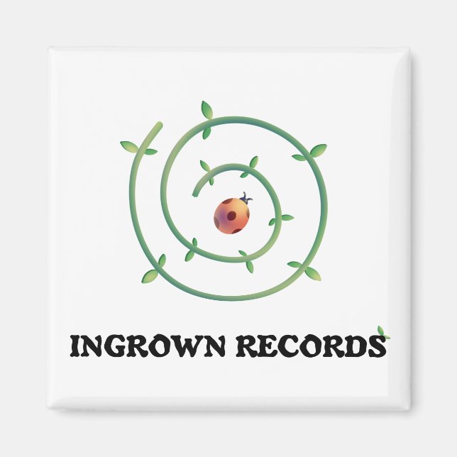Ingrown Records Marienkäfer Magnet Quadrat (Vorne)