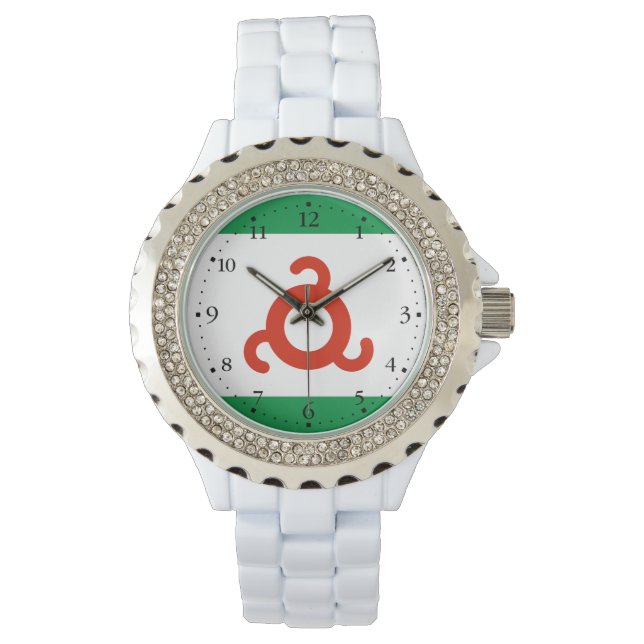 Ingushetia-Flagge Armbanduhr (Vorderseite)
