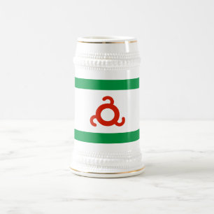 Ingushetia-Flagge Bierglas