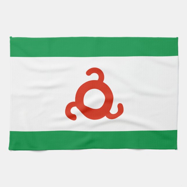 Ingushetia-Flagge Geschirrtuch (Horizontal)
