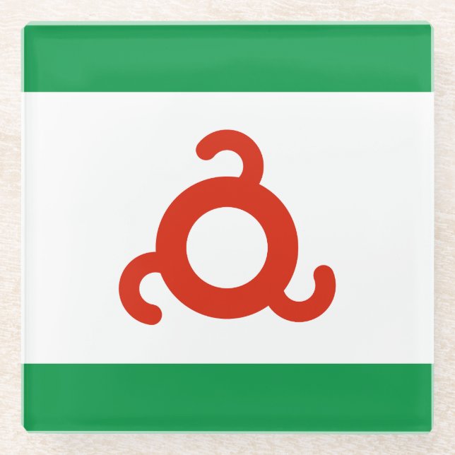 Ingushetia-Flagge Glasuntersetzer (Vorderseite)