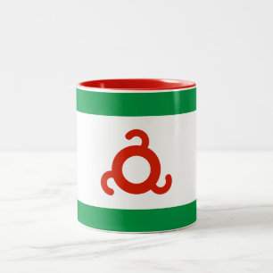 Ingushetia-Flagge Zweifarbige Tasse