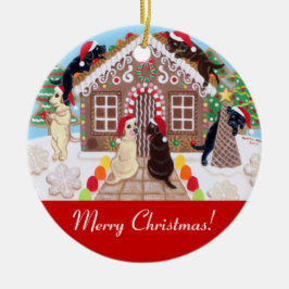 Ingwer-Brot-Haus Labradors Malerei Keramikornament