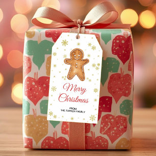 Ingwer Brot Mann Geschenketiketten, Weihnachtsfavo Geschenkanhänger