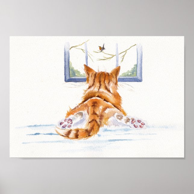 Ingwer Cats / Kätzchen: "Window Shopping" Poster (Vorne)