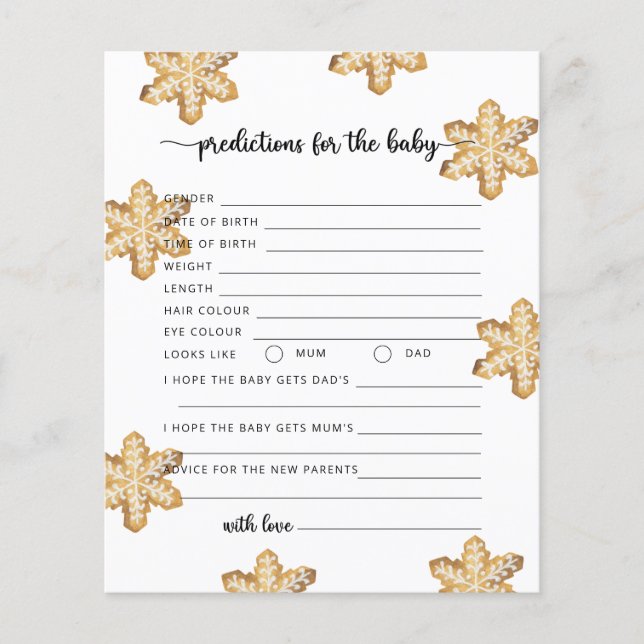 Ingwer Cookies Baby Vorhersagen und Ratschläge (Vorderseite)