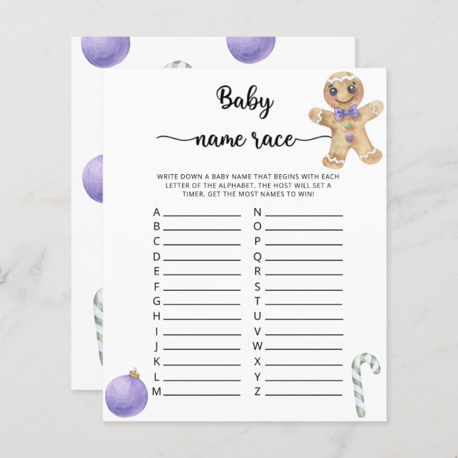 Ingwer Cookies Kindernamensspiel (Vorne/Hinten)