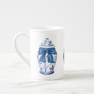 Ingwer-Glas-Schleifen-Chinoiserie-Bone-China-Kaffe Prozellantasse