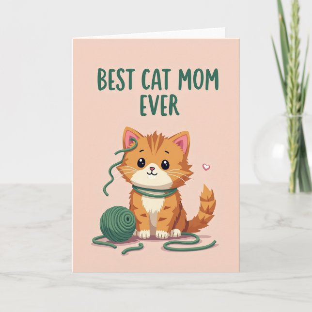 Ingwer Kätzchen beste Katzenmutter aller Zeiten Ka Karte (Vorderseite)