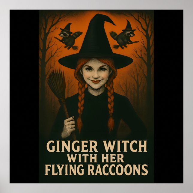 Ingwer mit ihren fliegenden Raccoons V2 Poster (Vorne)